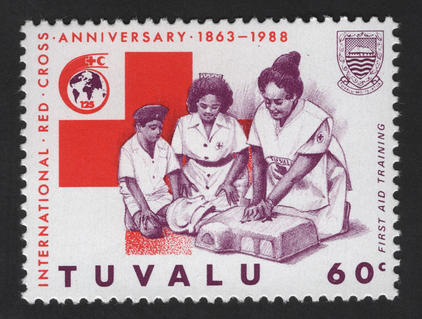 SCG13938 - Tuvalu 1988 – Red Cross 125th Anniversary: First Aid Training (60c)
