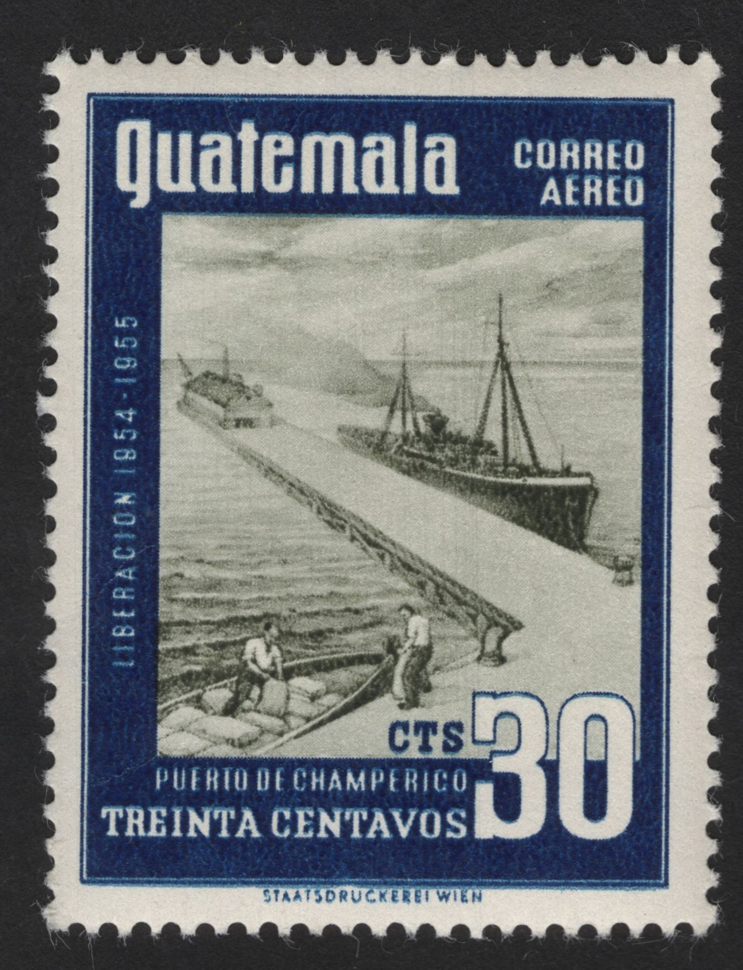 SCG13847 - Guatemala 1935 – Puerto de Champerico Airmail Stamp (30 Centavos)