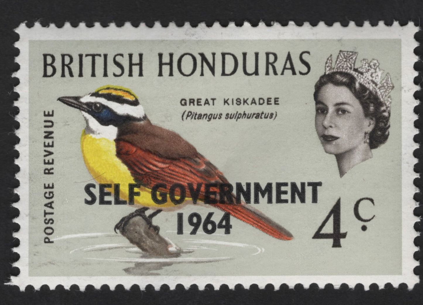 SCG13860 - British Honduras 1964 – Great Kiskadee (Self Government Issue) 4c