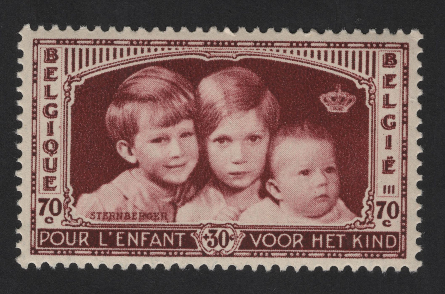 SCG13863 - Belgium 70c + 30c Child Welfare Semi-Postal – “Pour l’Enfant / Voor het Kind” (Portrait of Royal Children)