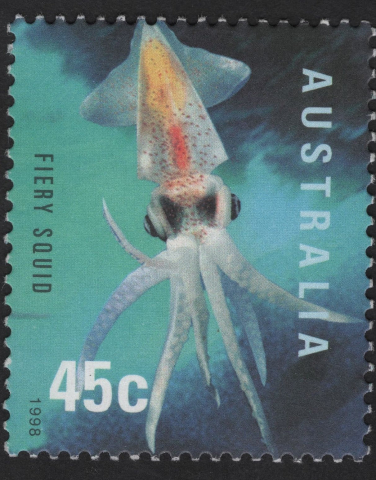 SCG13890 - Australia 1989 Fiery Squid – Marine Life Definitive (45c)