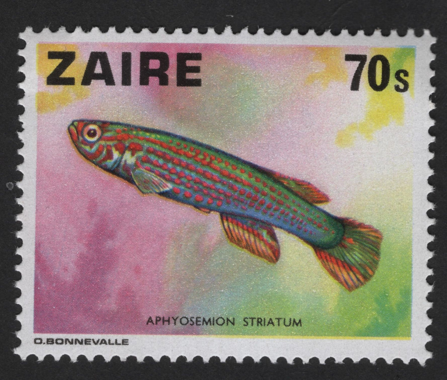 SCG13901 - Zaire 70s Aphyosemion Striatum Tropical Fish Stamp