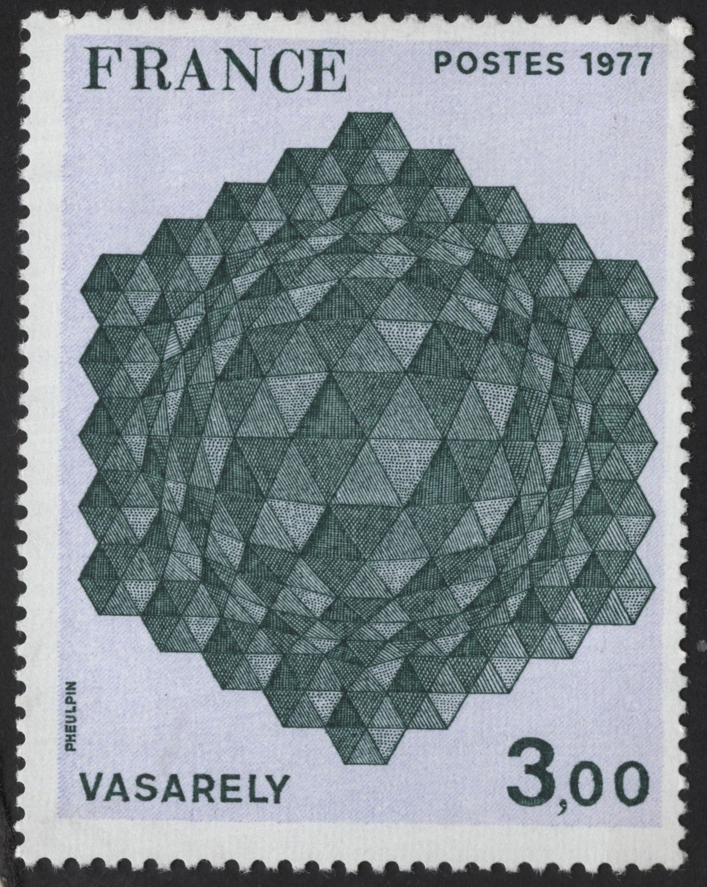 SCG13960 - France 1977 – Victor Vasarely Optical Art Stamp (3.00 Francs)