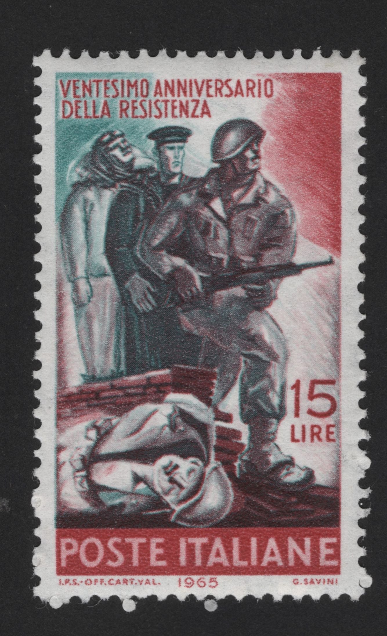 SCG13997 - Italy 1965 – 20th Anniversary of the Resistance (15 Lire)