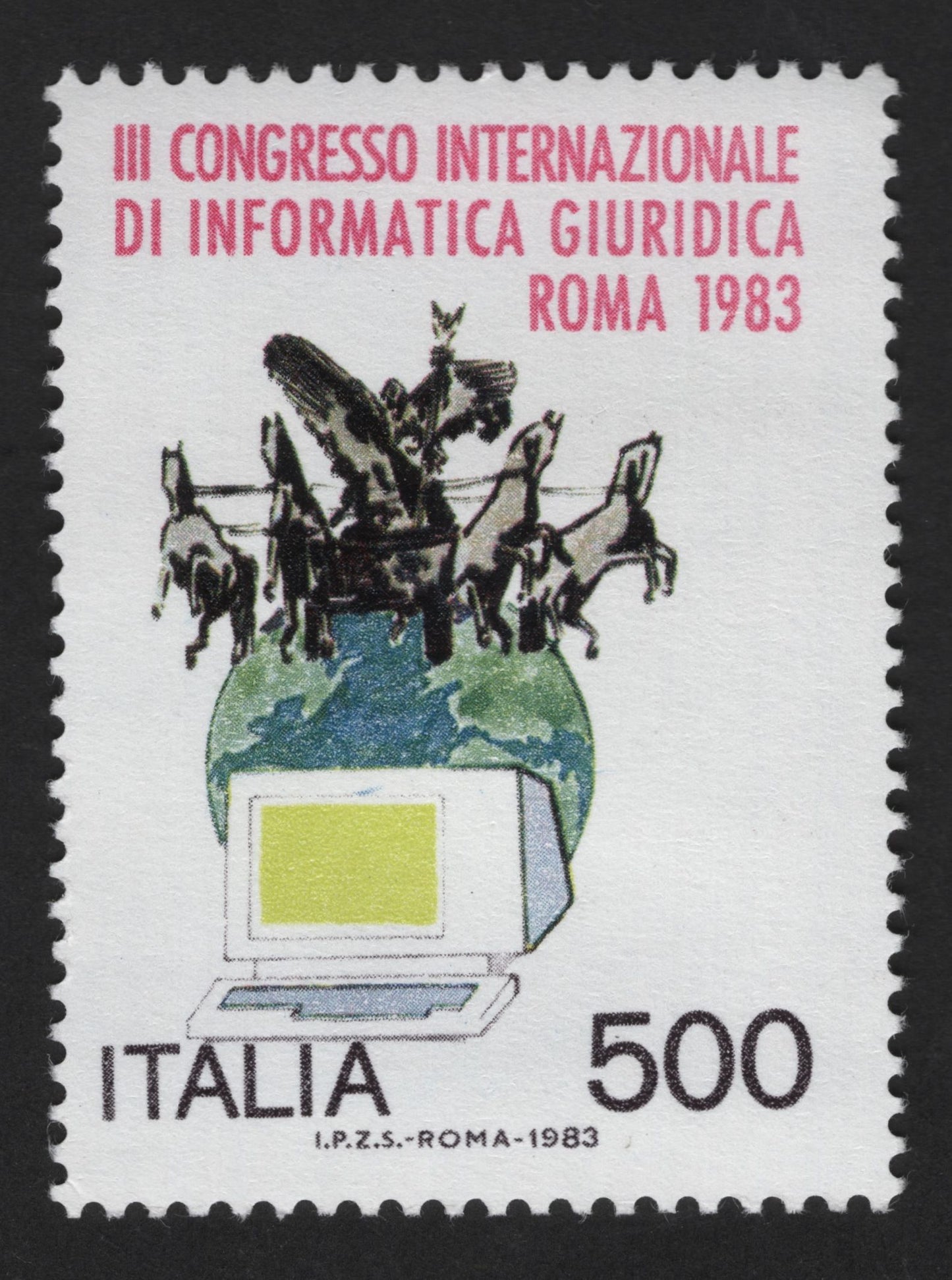 SCG14007 - Italy 1983 – III International Congress of Legal Informatics, Rome (500 Lire)