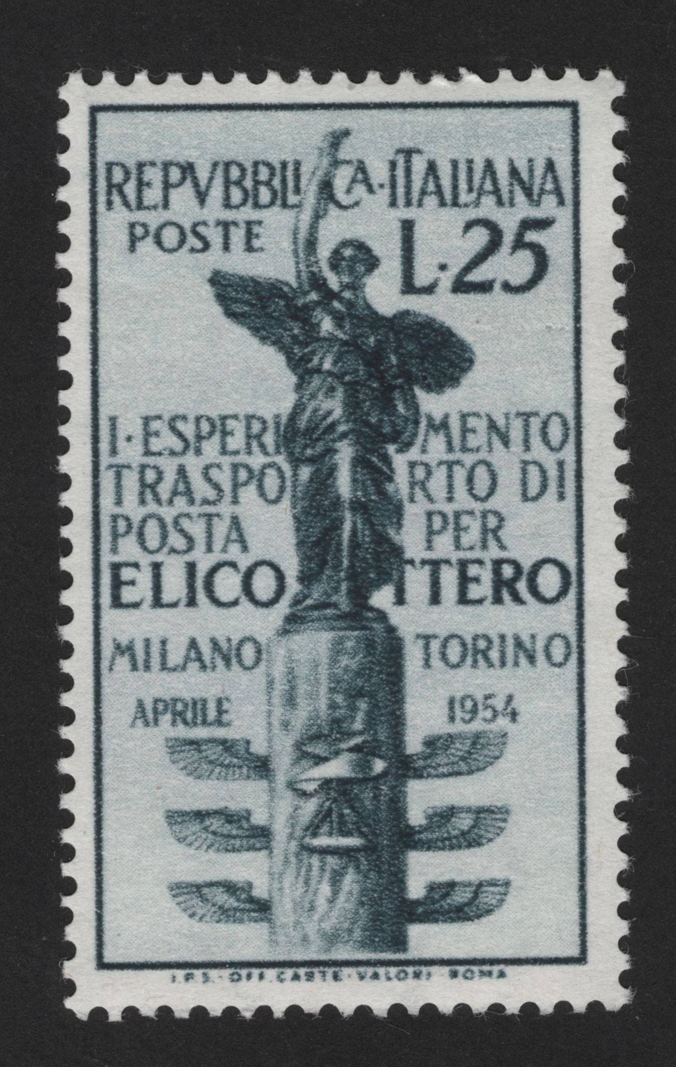 SCG13991 - Italy 1954 – Helicopter Mail Experiment (Milan–Turin) Stamp