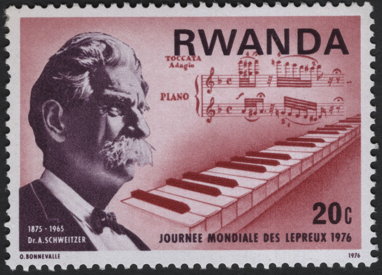 SCG7228 - Rwanda 1976 – Dr. Albert Schweitzer & World Leprosy Day