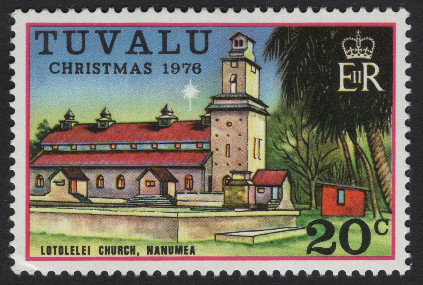 SCG7239 - Tuvalu – Christmas 1976: Lotolelei Church, Nanumea (20 cents)
