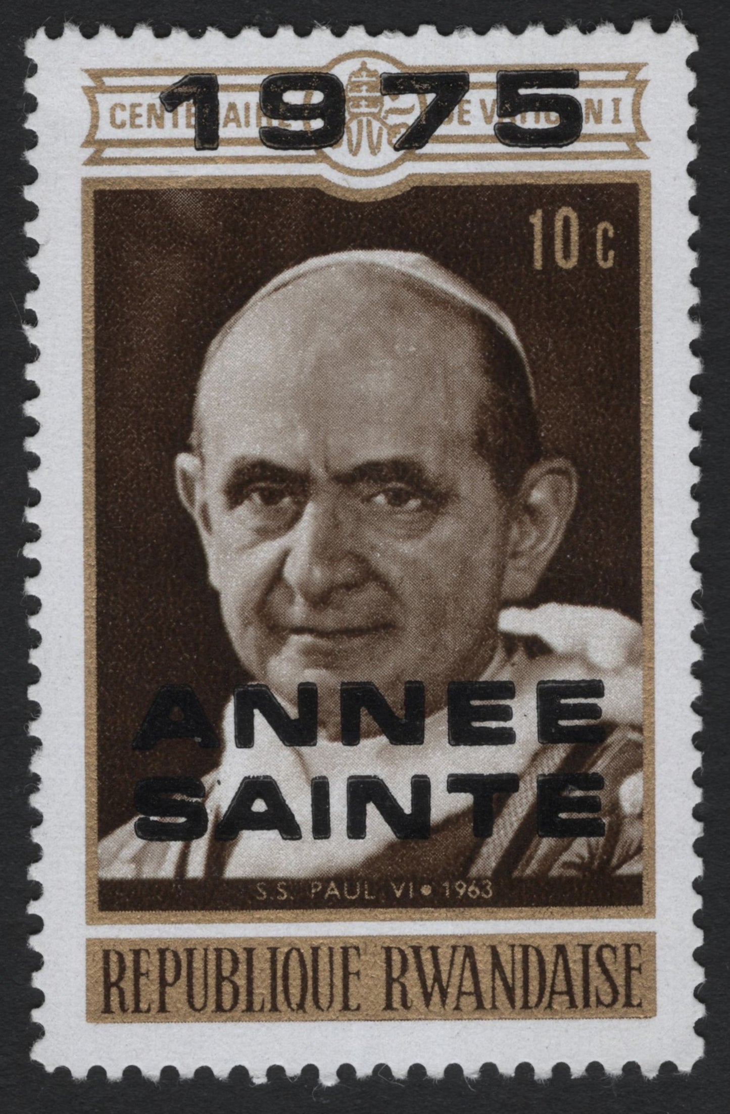 SCG7254 - Rwanda 1975 Holy Year Overprint – Pope Paul VI