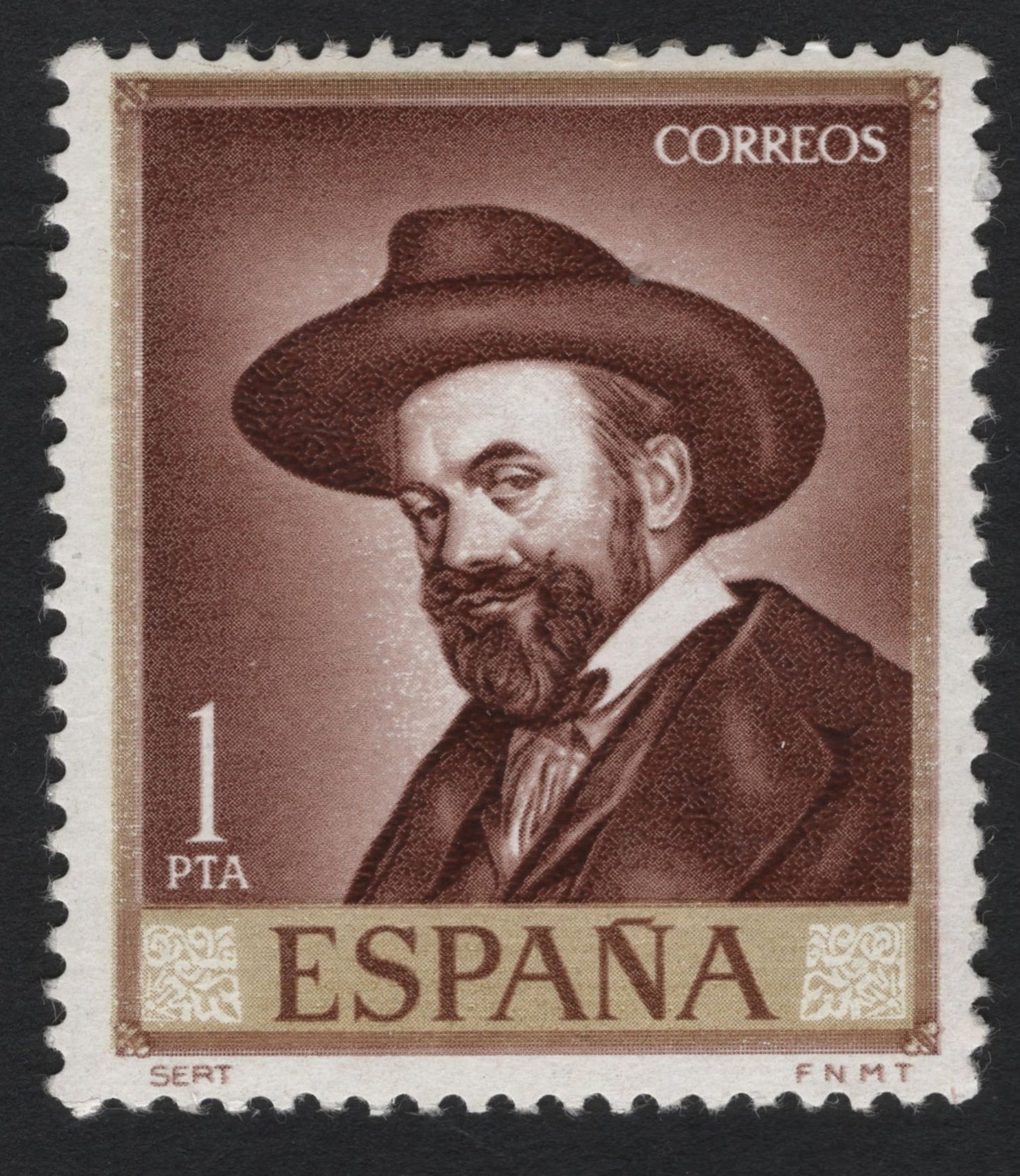 SCG7258 - Spain 1 Peseta “El Caballero” Definitive Stamp – 1960s
