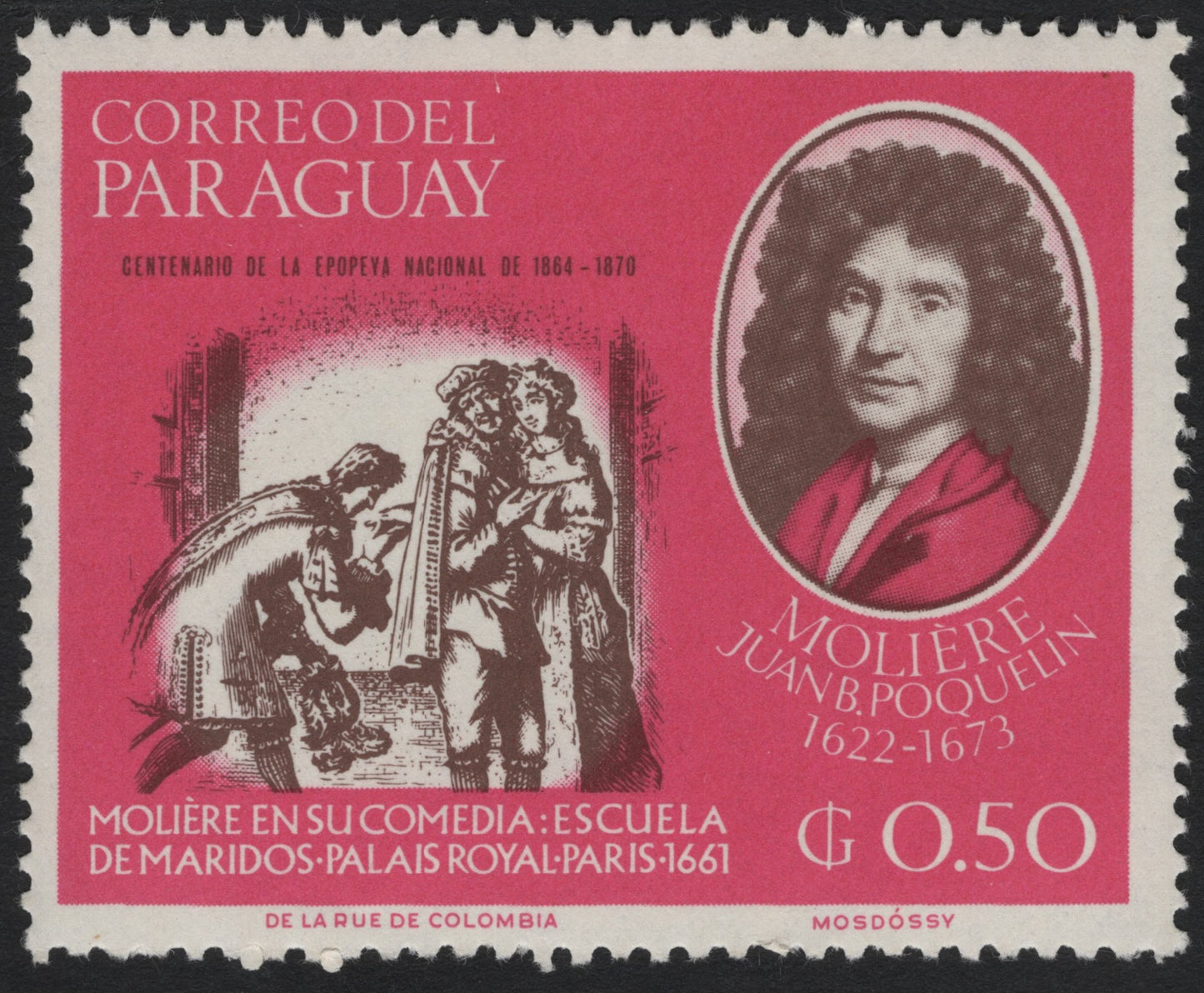 SCG7244 - Paraguay 1973 – Molière Bicentenary Commemorative