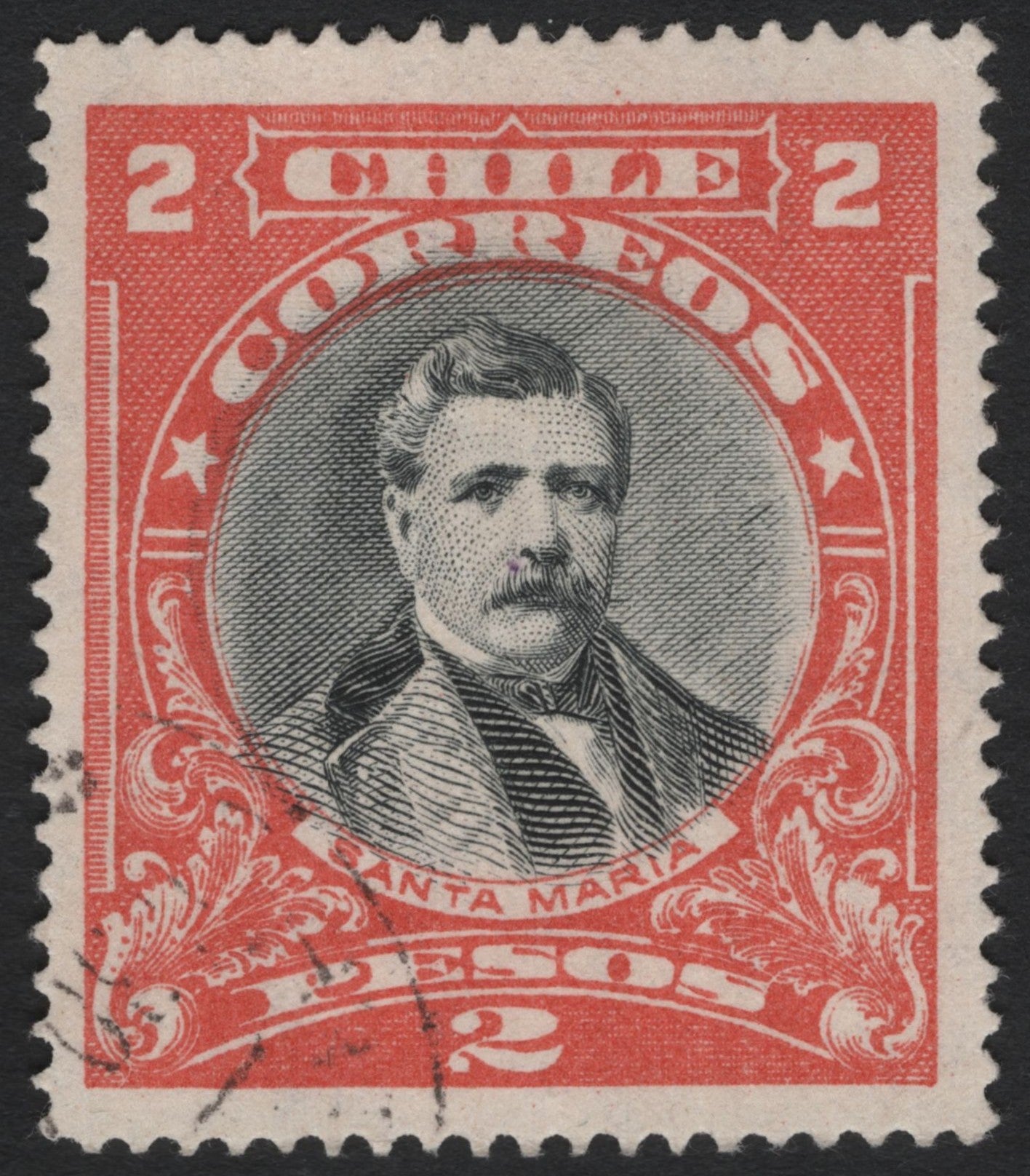 SCG7436 - Chile 2 Pesos – Domingo Santa María (c. 1910s–1930s)