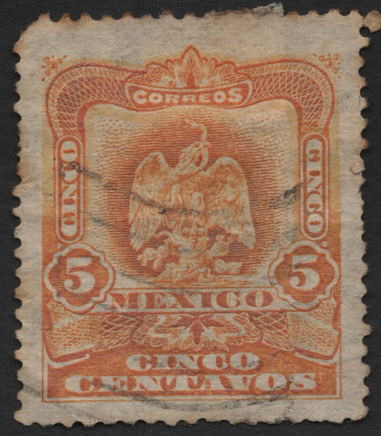 SCG7409 - Mexico 5 Centavos Orange — Eagle and Serpent National Emblem