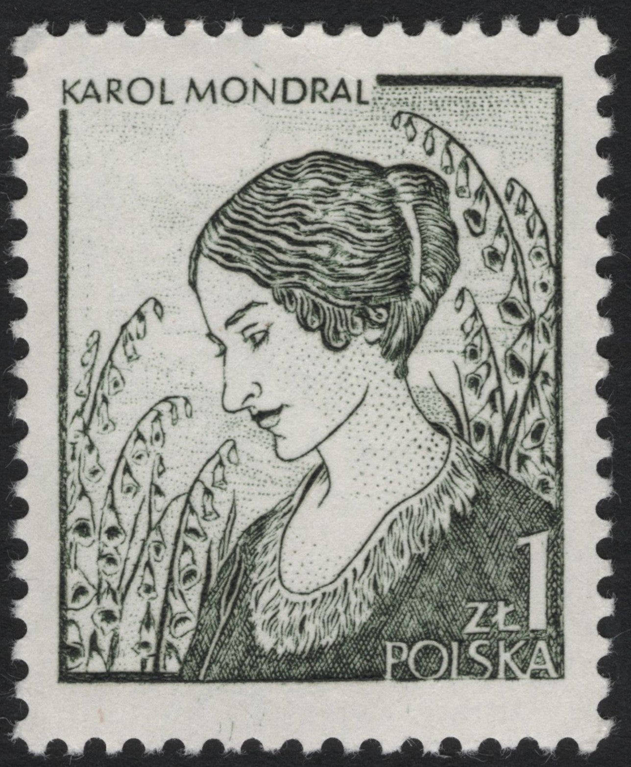 SCG6411 - Poland 1 Złoty – “Woman with Lilies” by Karol Mondral