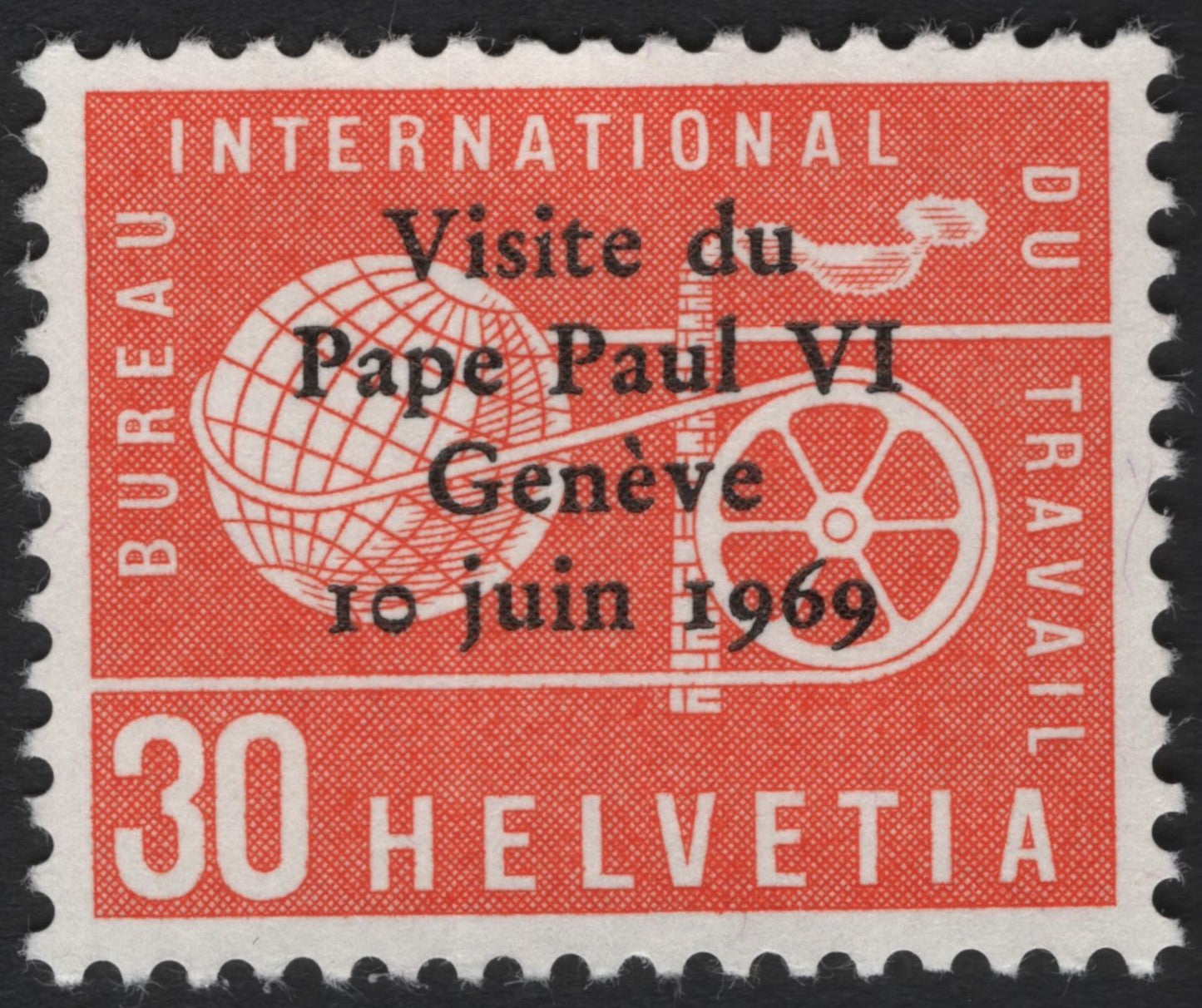 SCG6833 - Switzerland 1969 (Helvetia 30c “Pope Paul VI Visit to Geneva”)