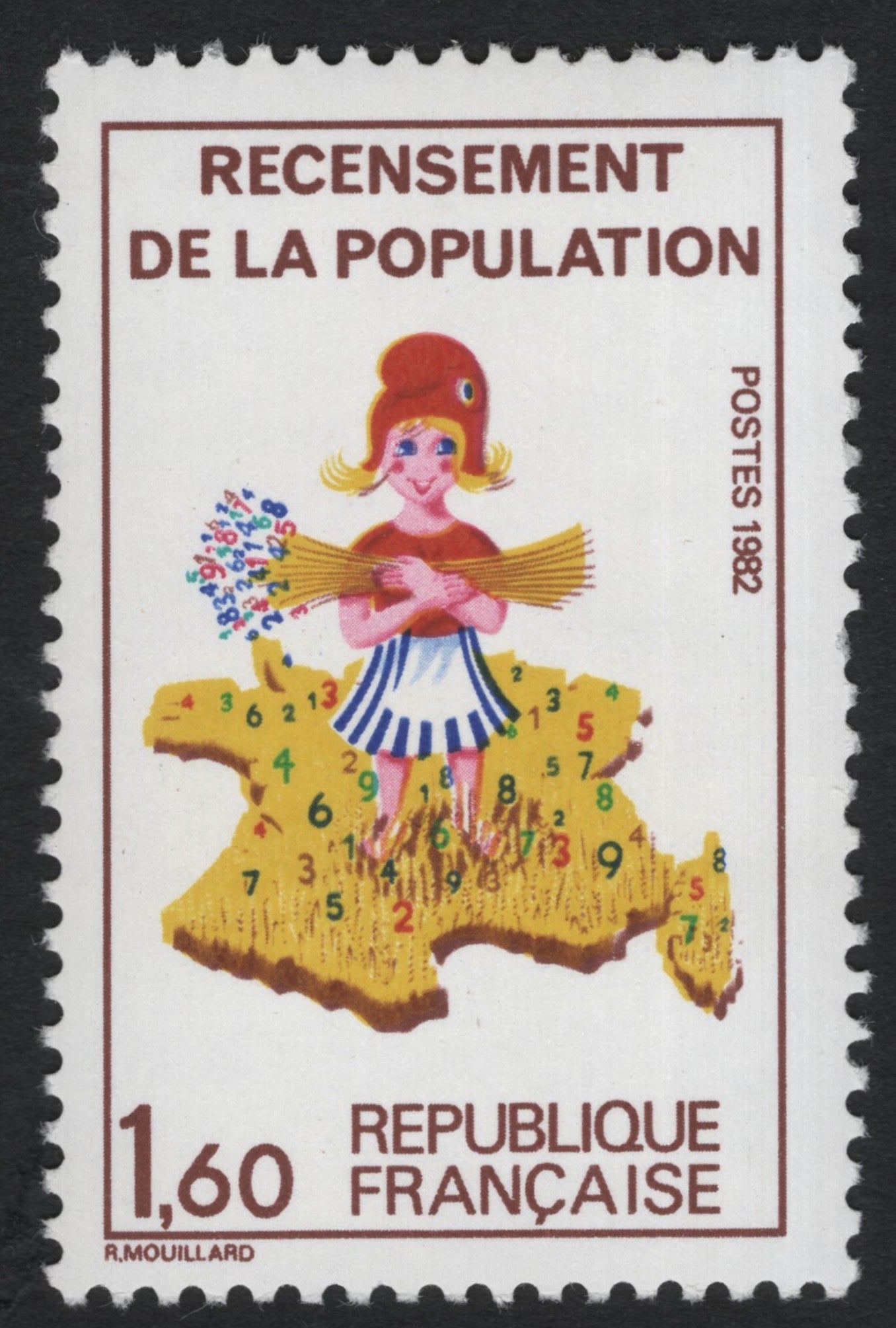 SCG10536 - France 1982 – “Recensement de la Population” Census Campaign Stamp (1.60F)