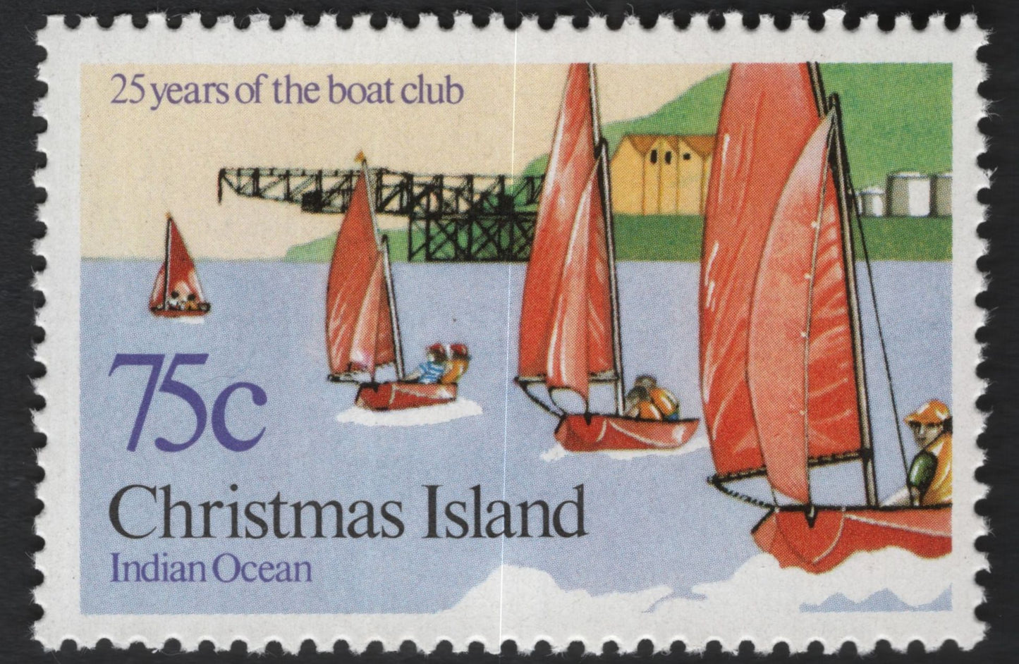 SCG10042 - Christmas Island 1980 – 25 Years of the Boat Club Set (2v), 50c & 75c