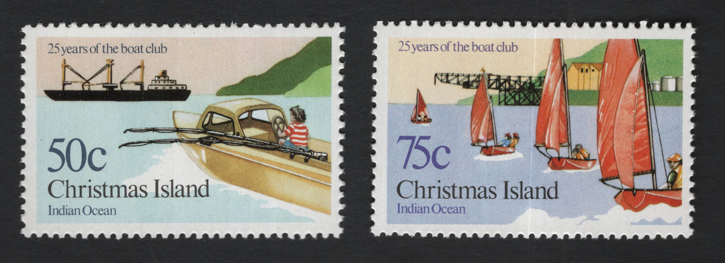 SCG10042 - Christmas Island 1980 – 25 Years of the Boat Club Set (2v), 50c & 75c