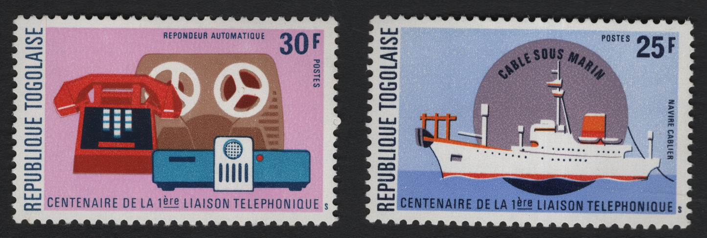 SCG10043 - Togo – 1976 Centenary of the First Telephone Link (2-Stamp Set)
