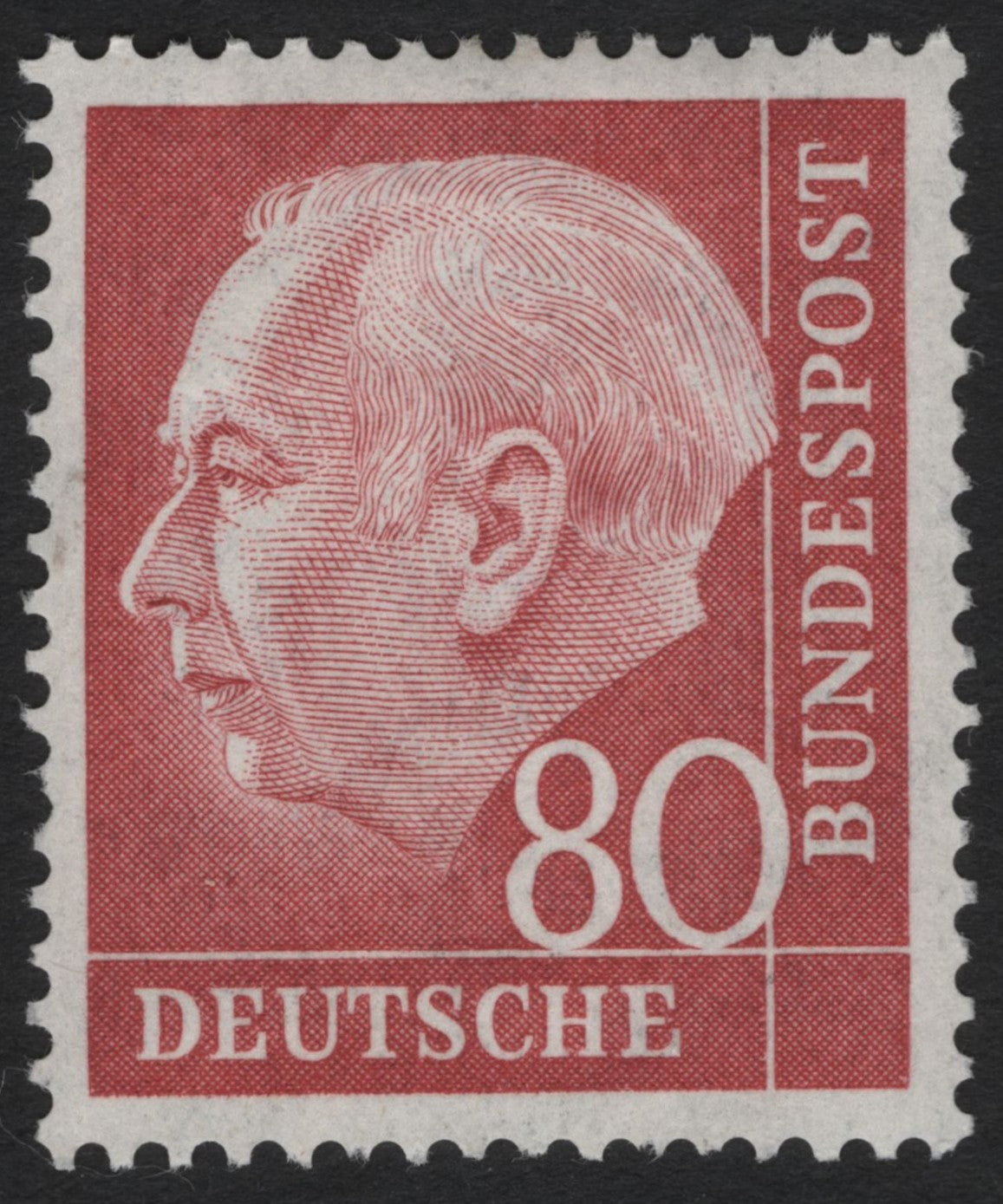 SCG6876 - Germany 1960s: 80 Pfennig President Theodor Heuss (Red)
