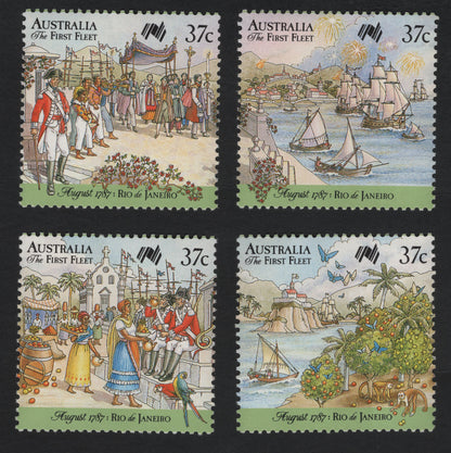 SCG10038 - Australia 1987 – The First Fleet: Rio de Janeiro Stopover (37c Set of 4)