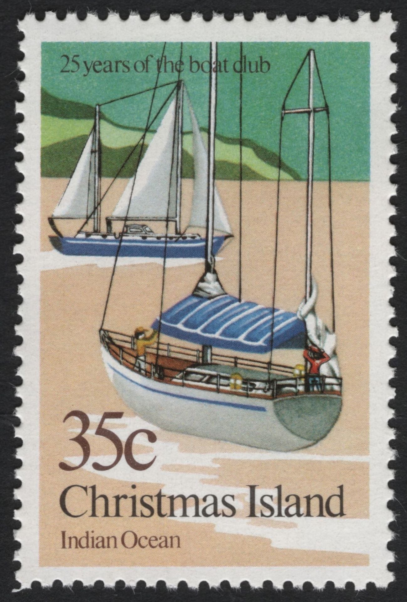 SCG10045 - Christmas Island 1977 – 25 Years of the Boat Club Sailing Commemorative Pair