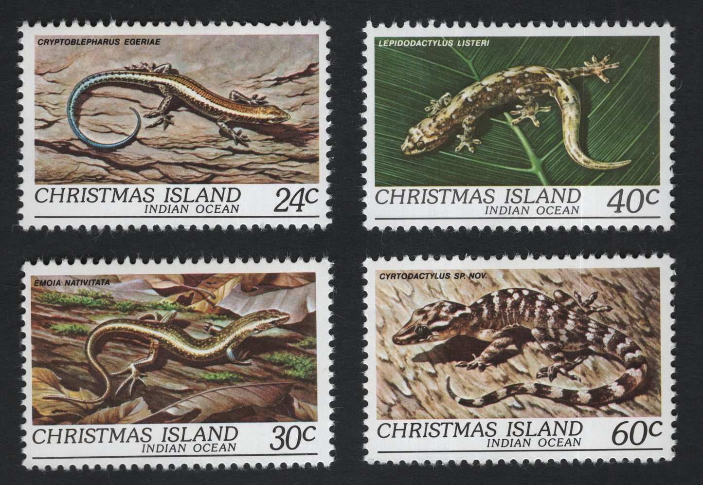 SCG10041 - Christmas Island – Lizards & Geckos Definitive Set (24c–60c)