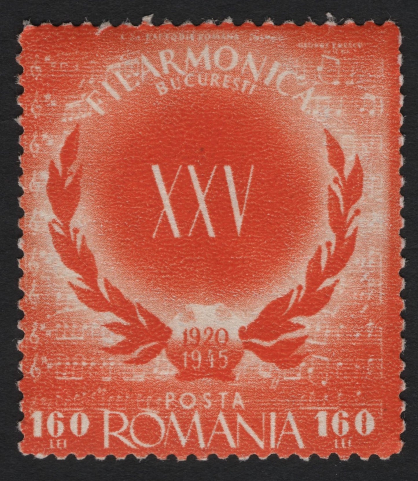 SCG10530 - Romania 1945 – 25th Anniversary of the Bucharest Philharmonic, 160 Lei