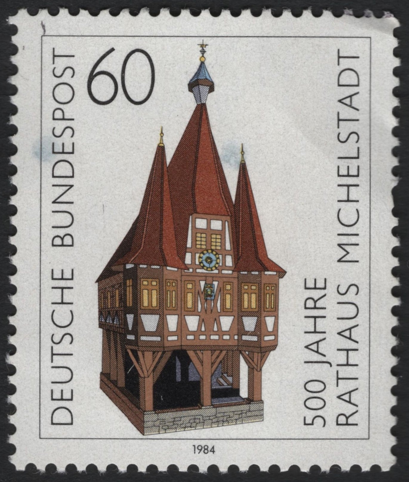 SCG10532 - Germany 1984 – 500 Years of Michelstadt Town Hall (60 Pf) – Deutsche Bundespost Commemorative