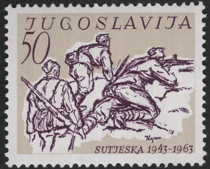 SCG10049 - Yugoslavia 1963 “Battle of Sutjeska 1943–1963” Commemorative Pair