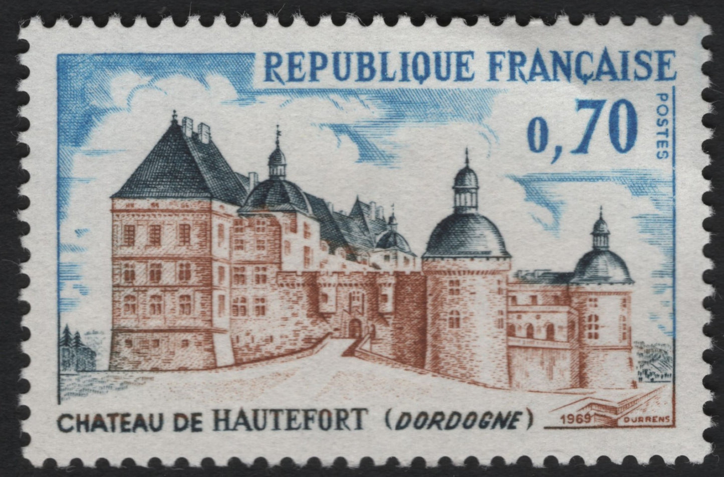 SCG10571 - France 1969 – Château de Hautefort, Dordogne (0.70 Fr)