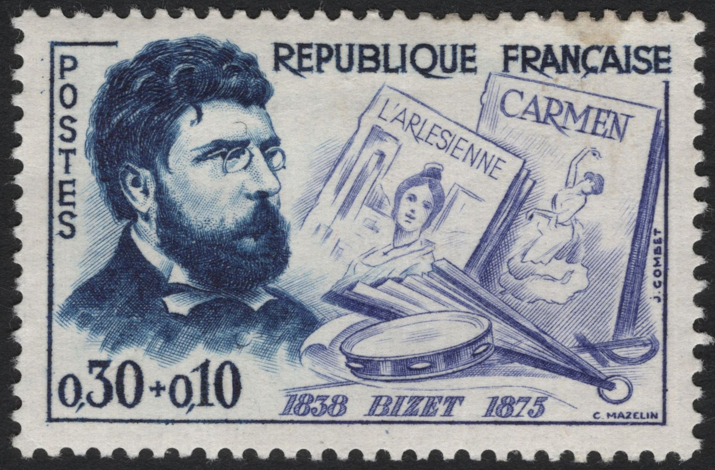SCG6438 - France 1958 – Georges Bizet Centenary (Composer of Carmen and L’Arlésienne)