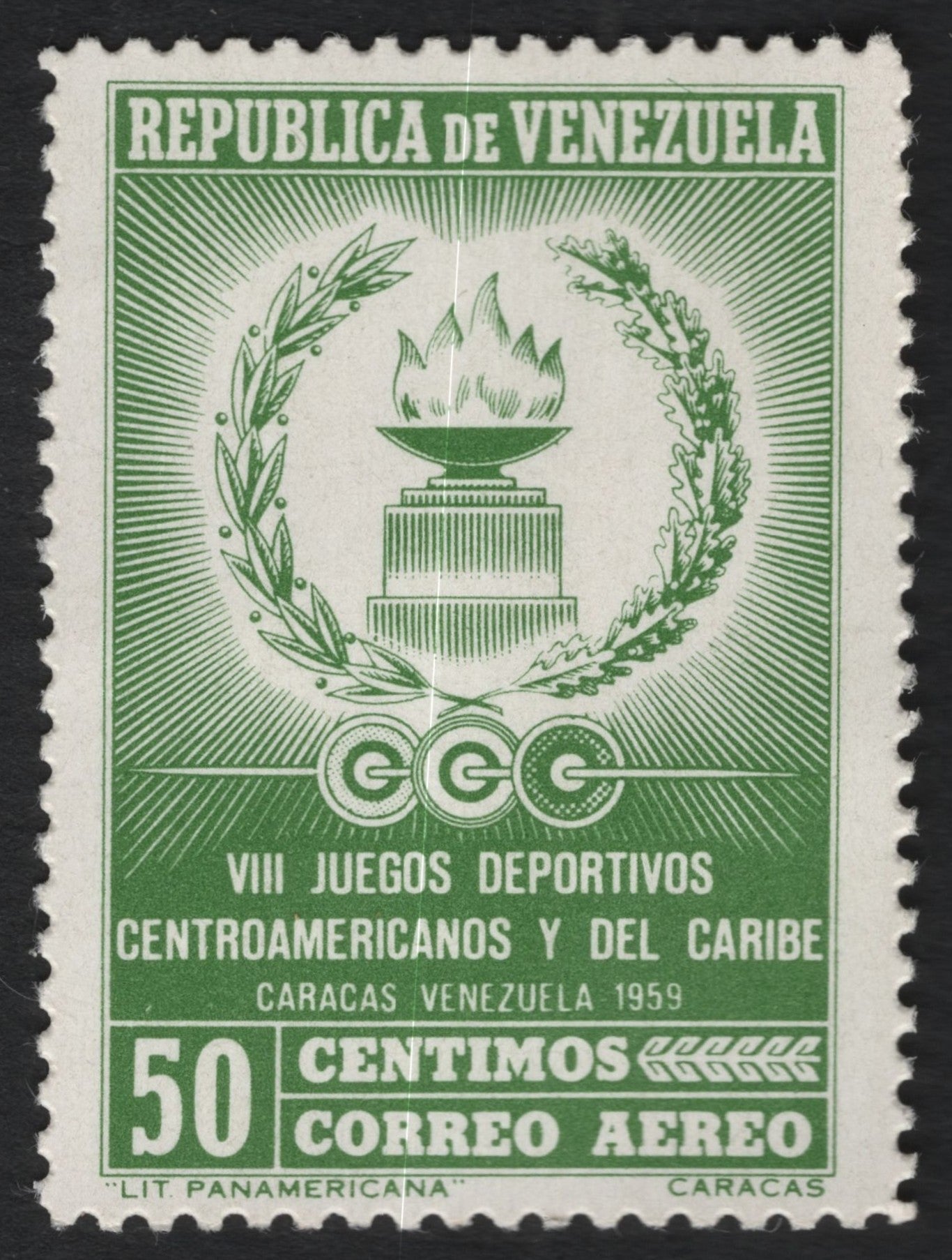 SCG10563 - Venezuela 1959 – VIII Central American & Caribbean Games Airmail (50 Centimos)