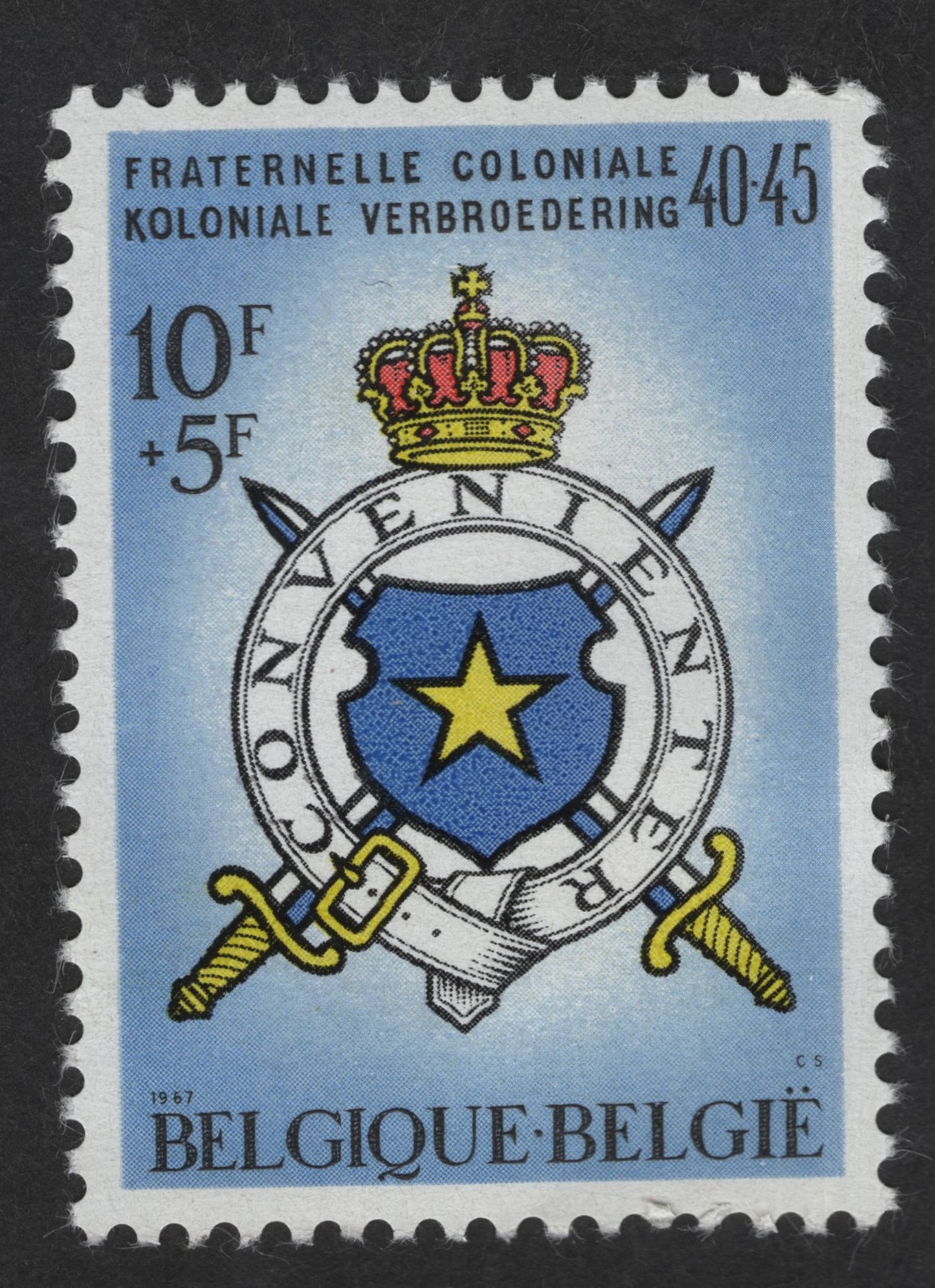 SCG12933 - Belgium 1967 – Fraternelle Coloniale Charity Issue (10F + 5F)