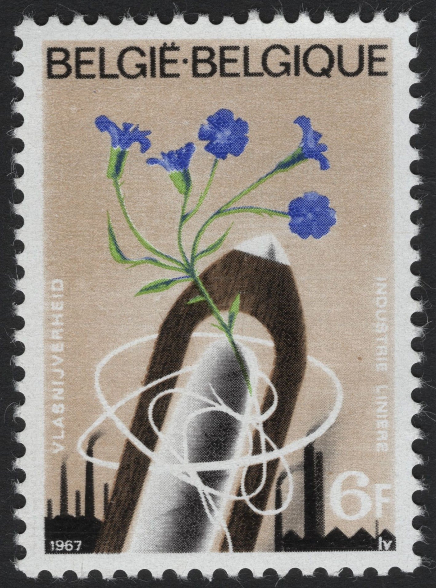 SCG6463 - Belgium 1967 – Flax Industry Commemorative (6 Francs)