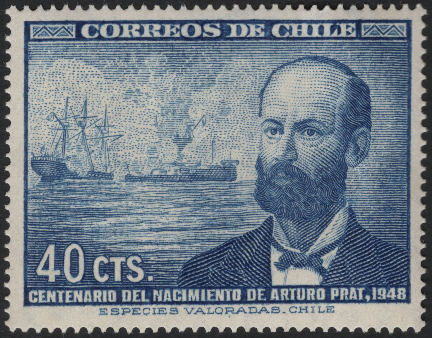 SCG6464 - Chile 1948 – Centenary of the Birth of Arturo Prat (40 Centavos)