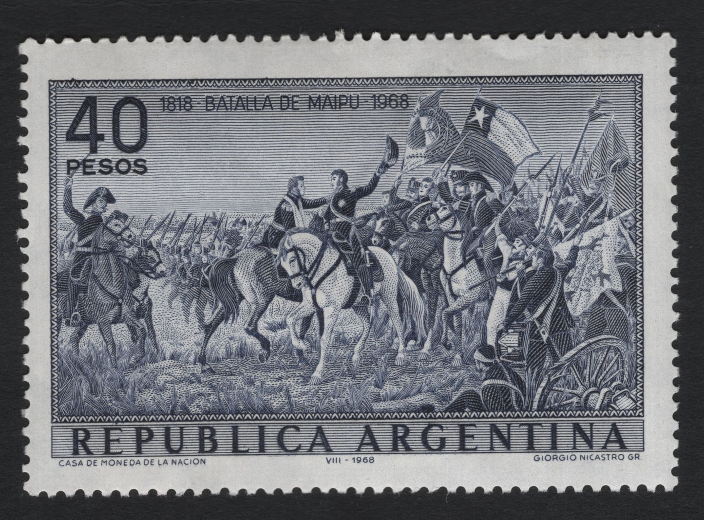 SCG10845 - Argentina 1968 – Battle of Maipú Bicentenary 40 Pesos
