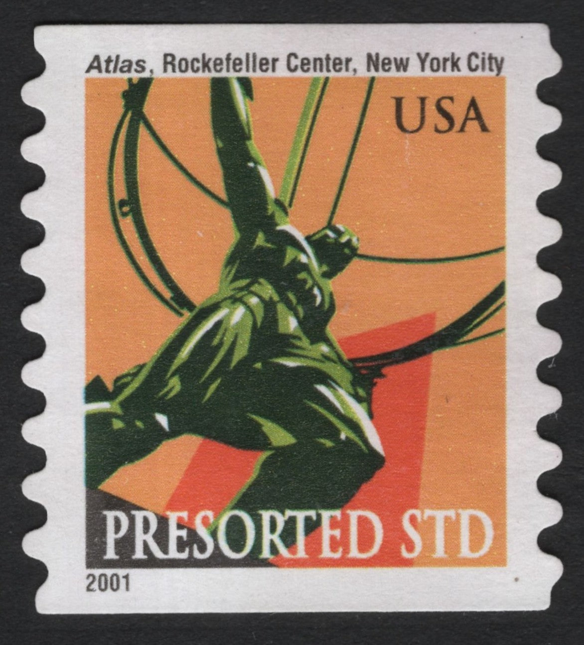 SCG7019 - USA 2001 “Atlas, Rockefeller Center” (Presorted Standard)