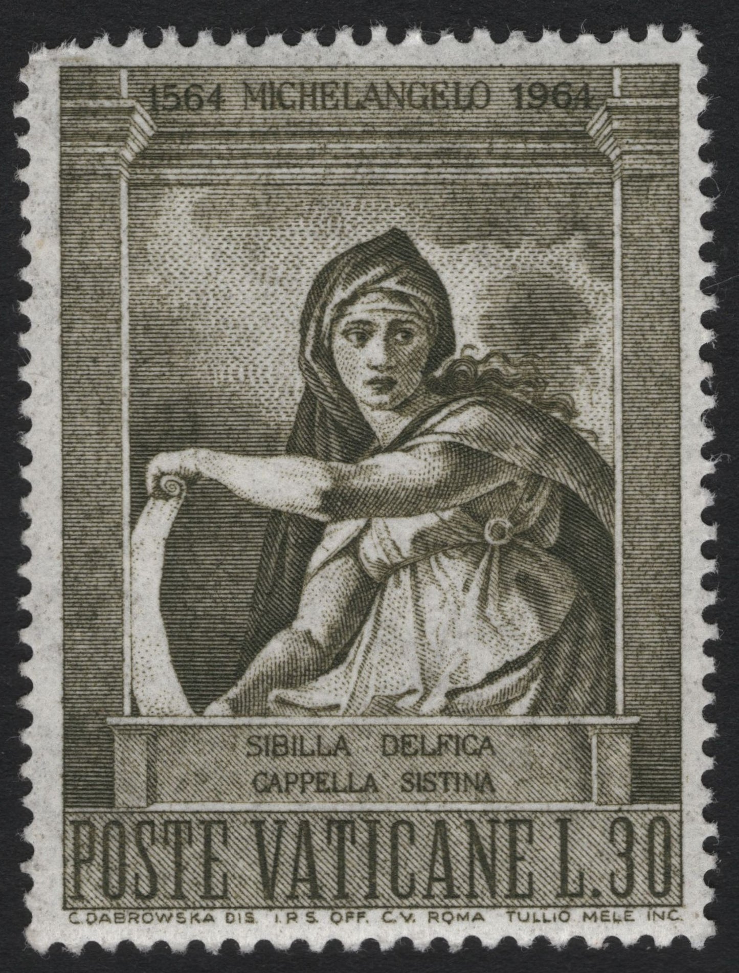 SCG7008 - Vatican City 1964 – “Sibilla Delfica” (Delphic Sibyl)