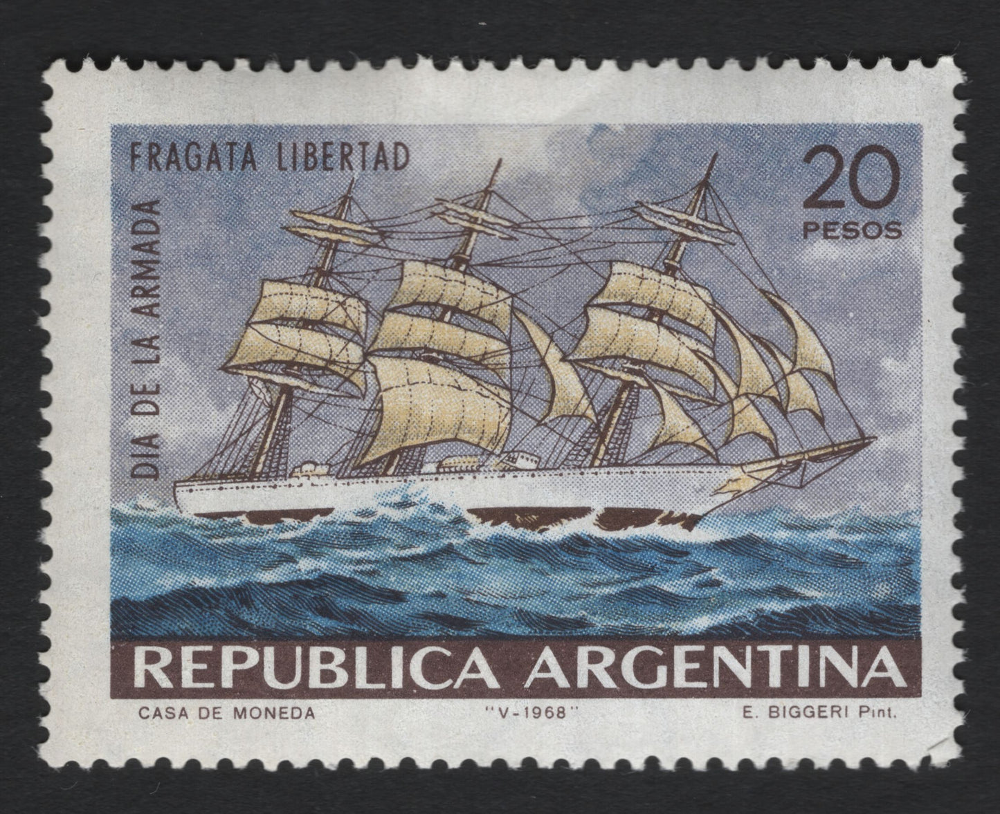 SCG10842 - Argentina 1968 – Fragata Libertad “Día de la Armada” 20 Pesos