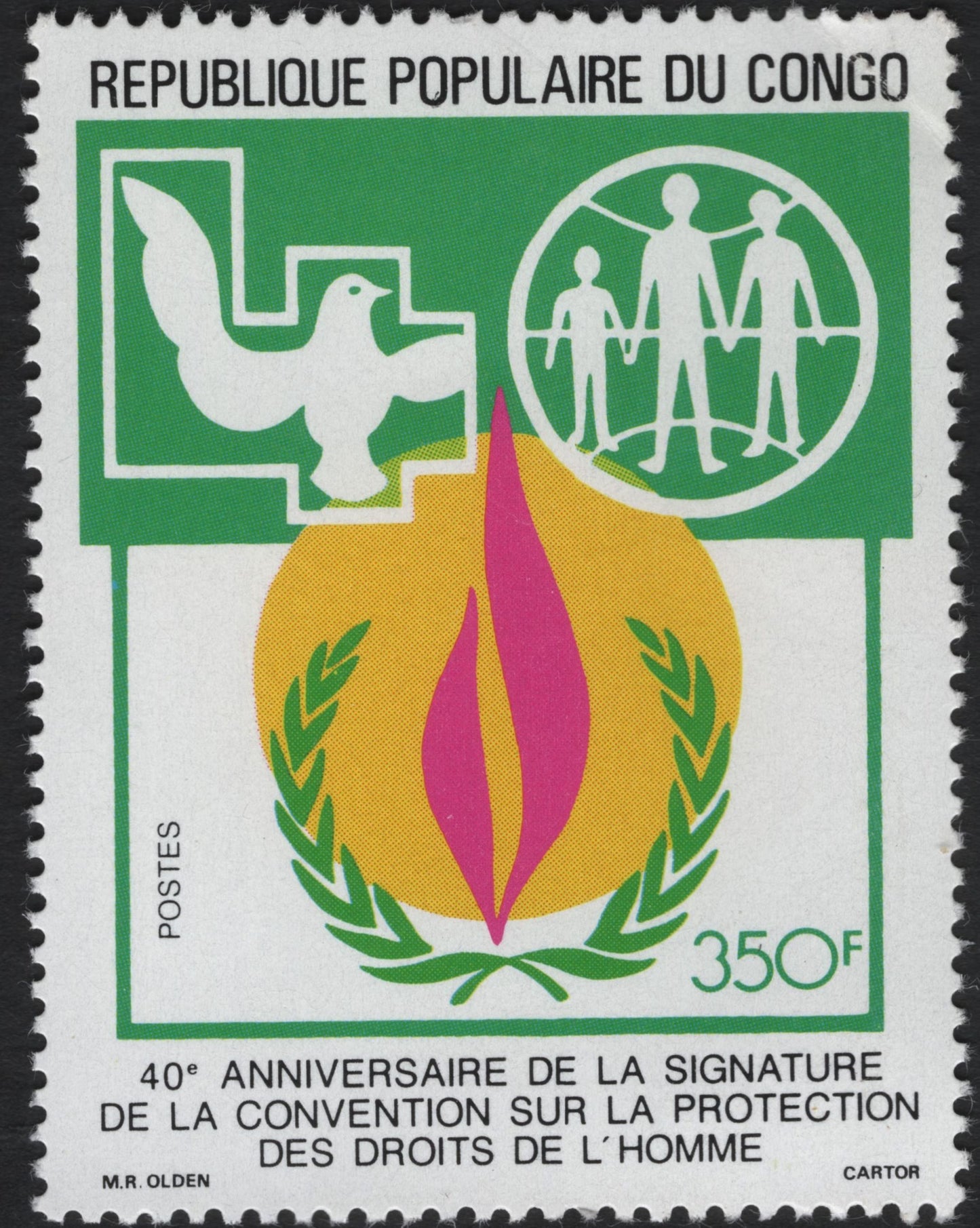 SCG10325 - Congo 1980 – 40th Anniversary of the Human Rights Convention, Peace & Human Dignity Pair (120F & 350F)