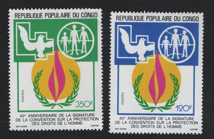 SCG10325 - Congo 1980 – 40th Anniversary of the Human Rights Convention, Peace & Human Dignity Pair (120F & 350F)