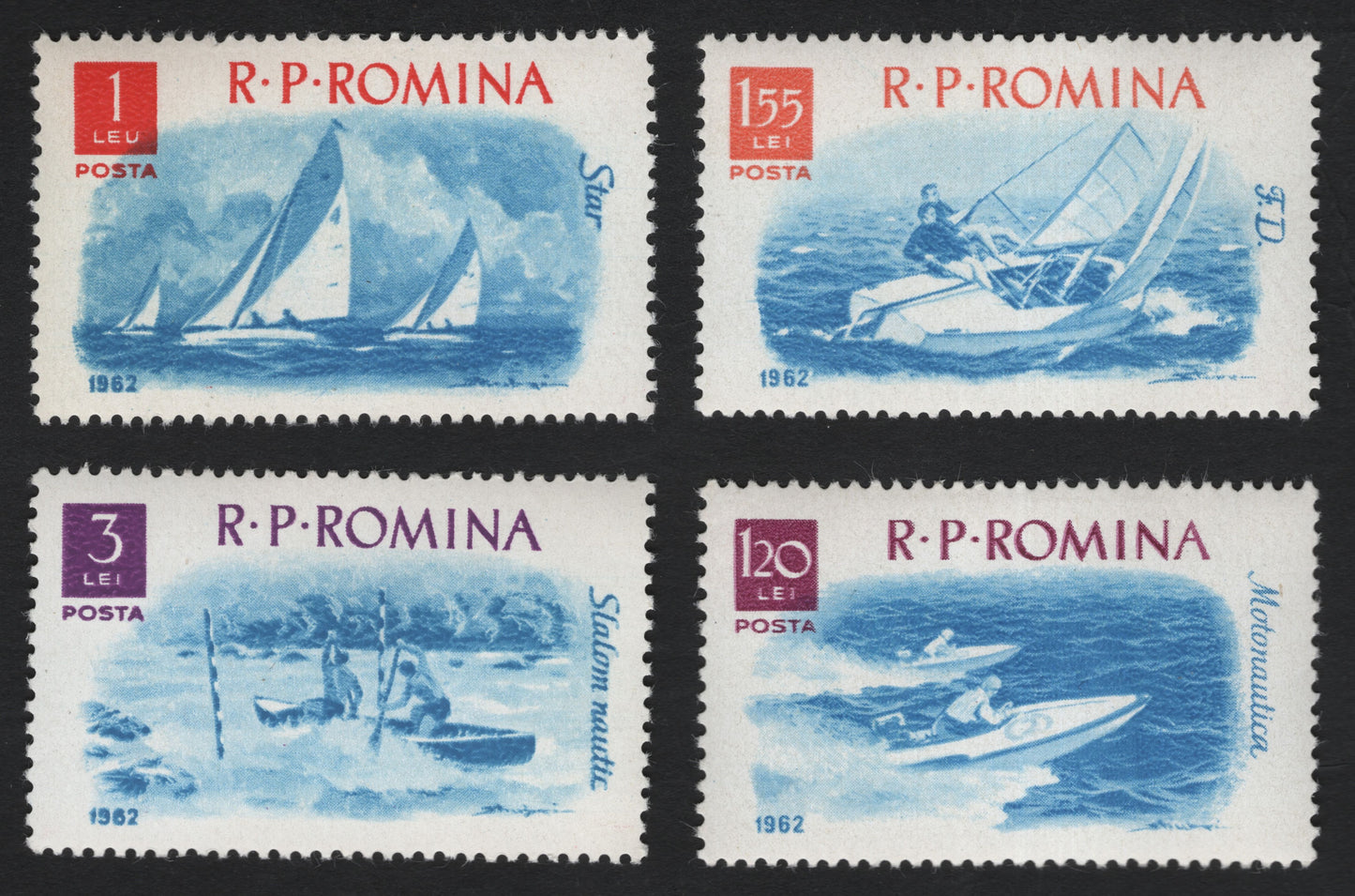 SCG10322 - Romania 1962 “Nautical Sports” Complete Set (4 Stamps)