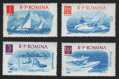 SCG10322 - Romania 1962 “Nautical Sports” Complete Set (4 Stamps)