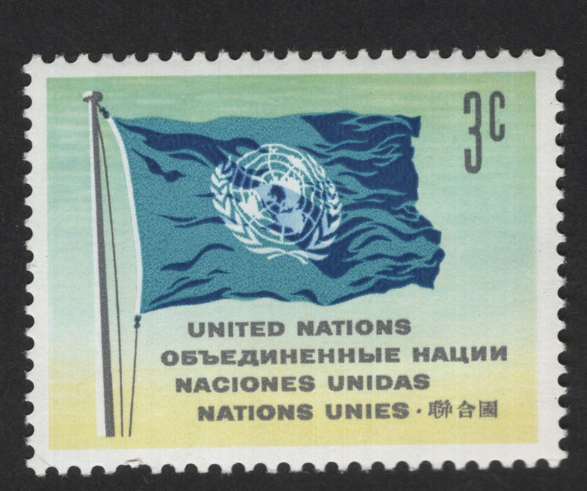 SCG12988 - United Nations 3¢ Flag Definitive Stamp – United Nations (N ...