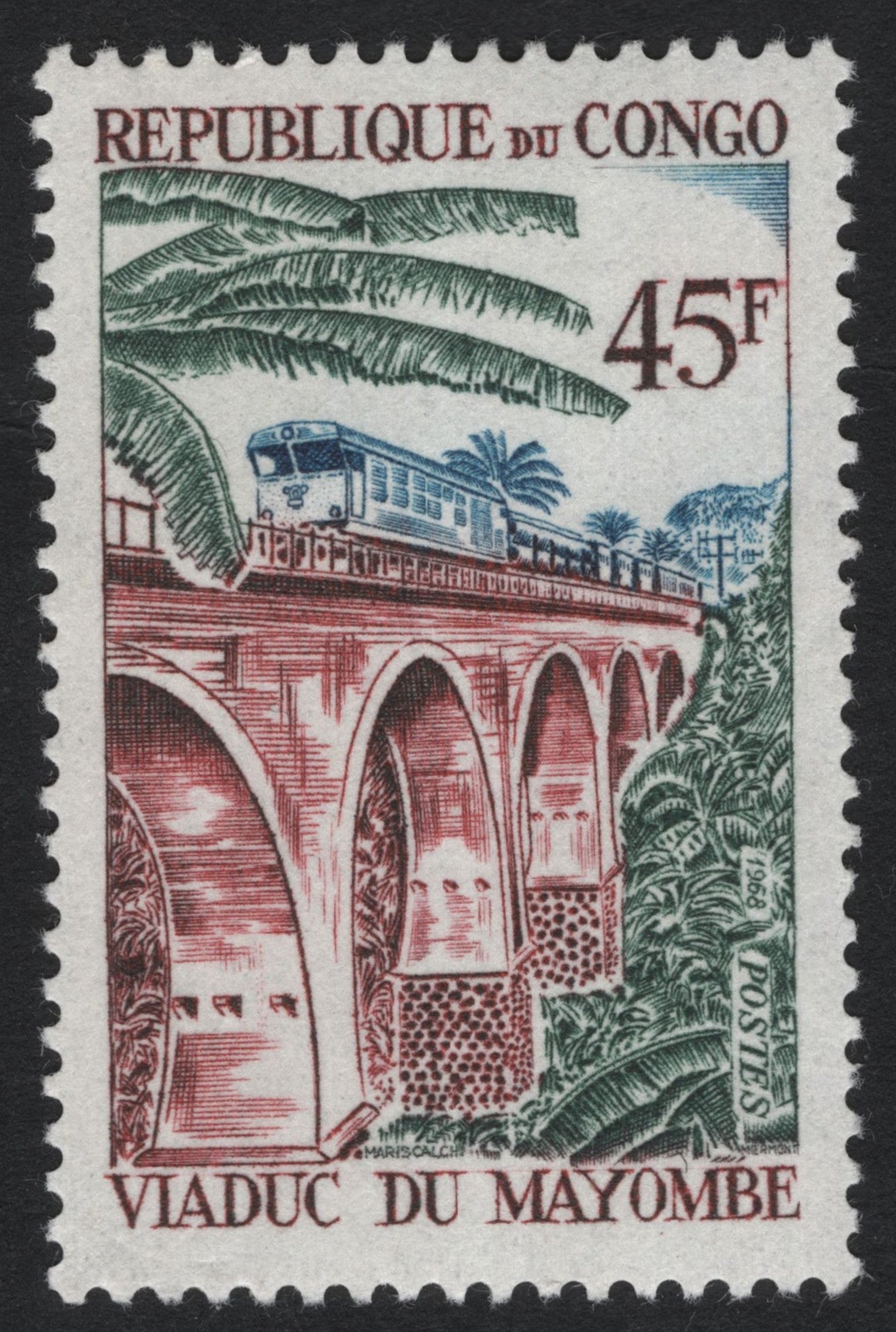 SCG7129 - Republic of the Congo, 1966 “Viaduc du Mayombe” (45 Francs)