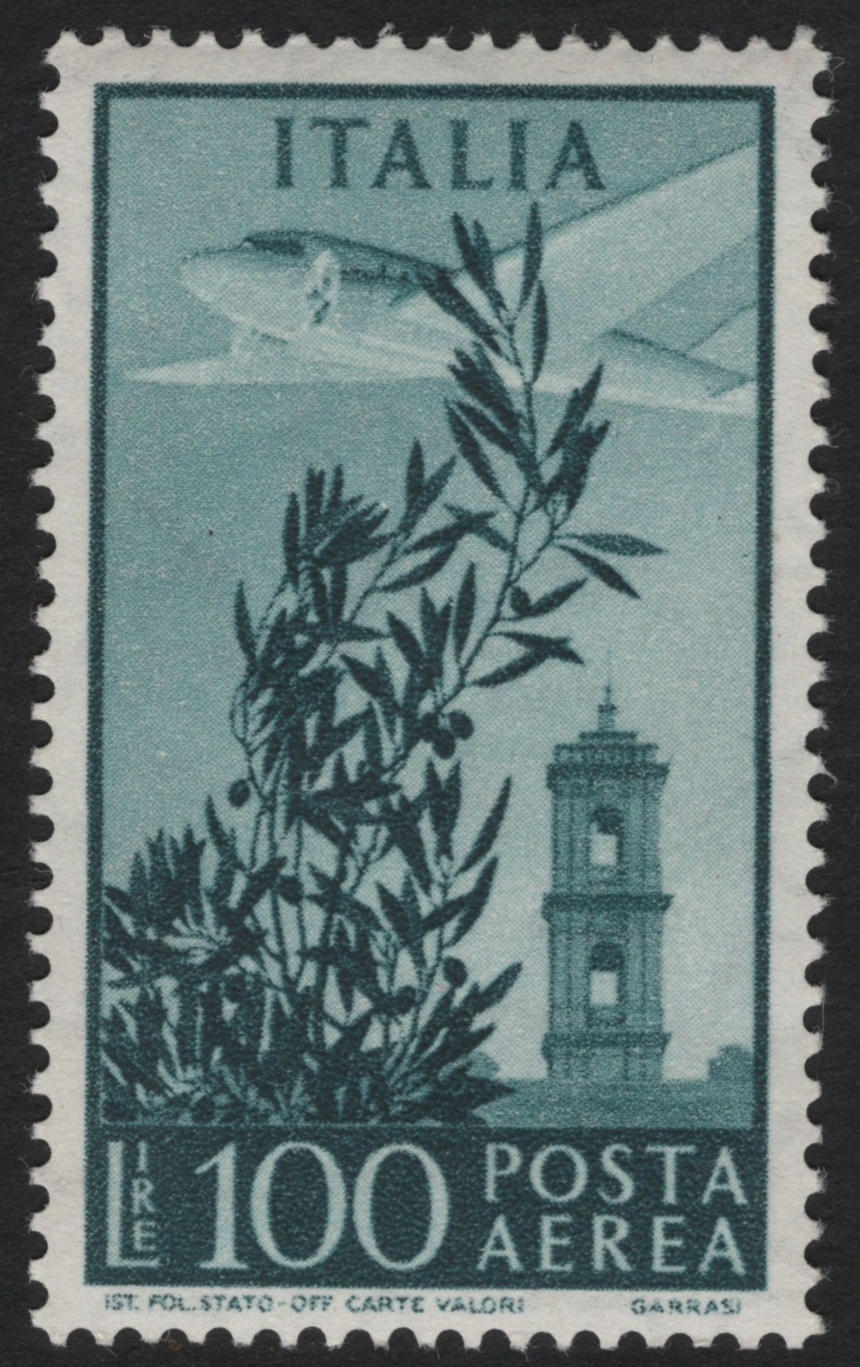 SCG7186 - Italy – Airmail Stamp, 1950s (100 Lire)