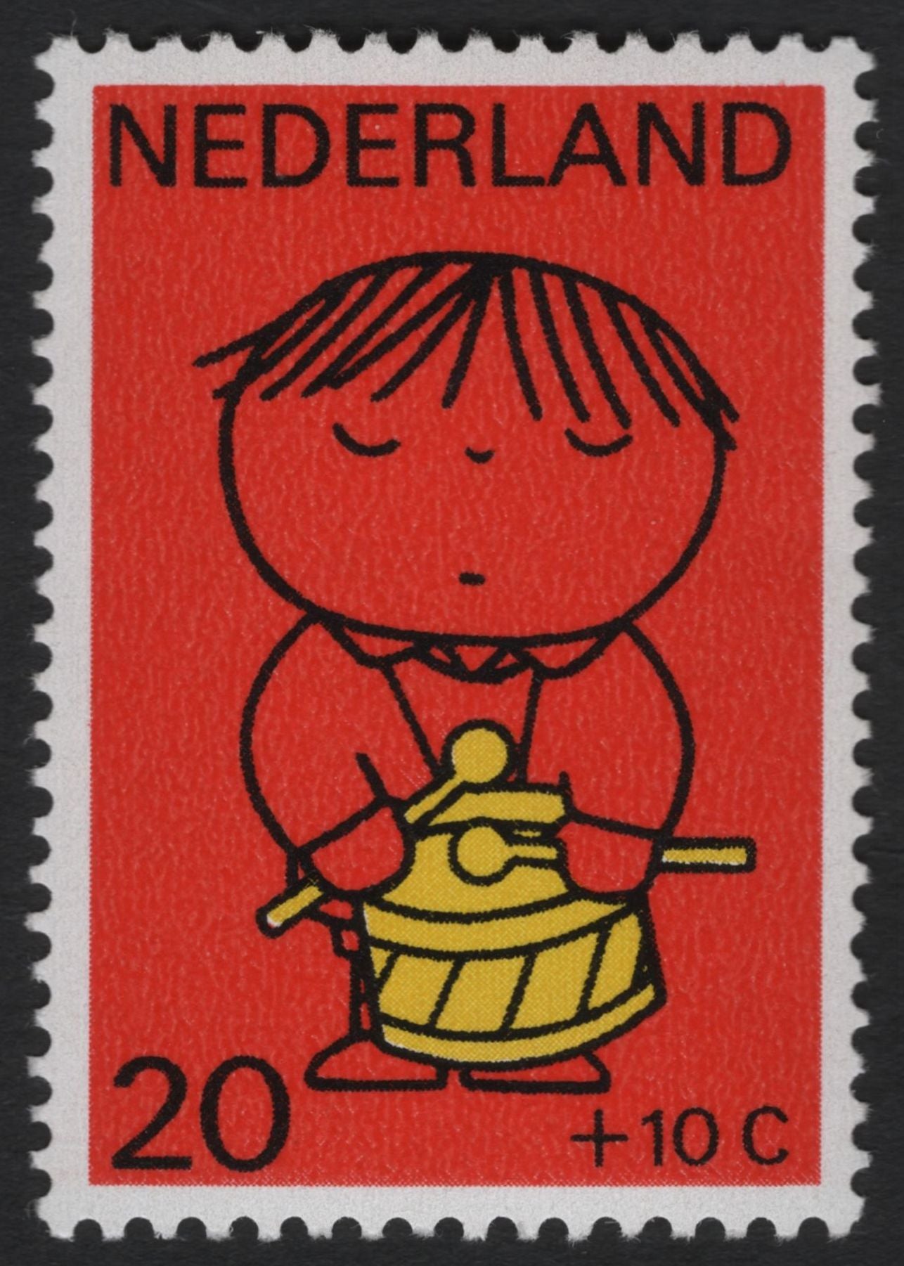 SCG10035 - Netherlands 1970 Children’s Music Semi-Postal Set – Recorder, Drummer & Violinist