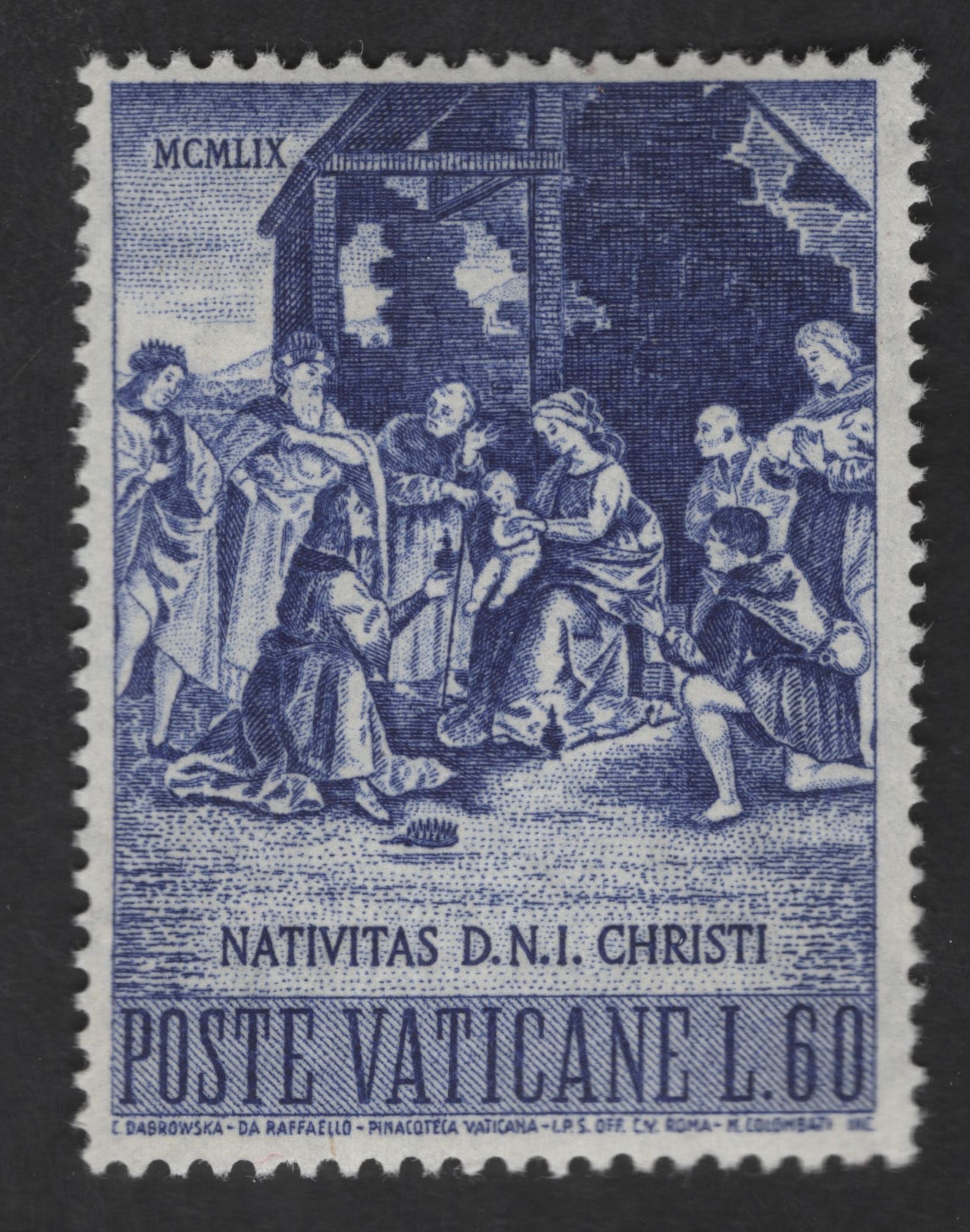SCG12879 - Vatican City 1959 Christmas – Nativity of Christ 60 Lire St ...