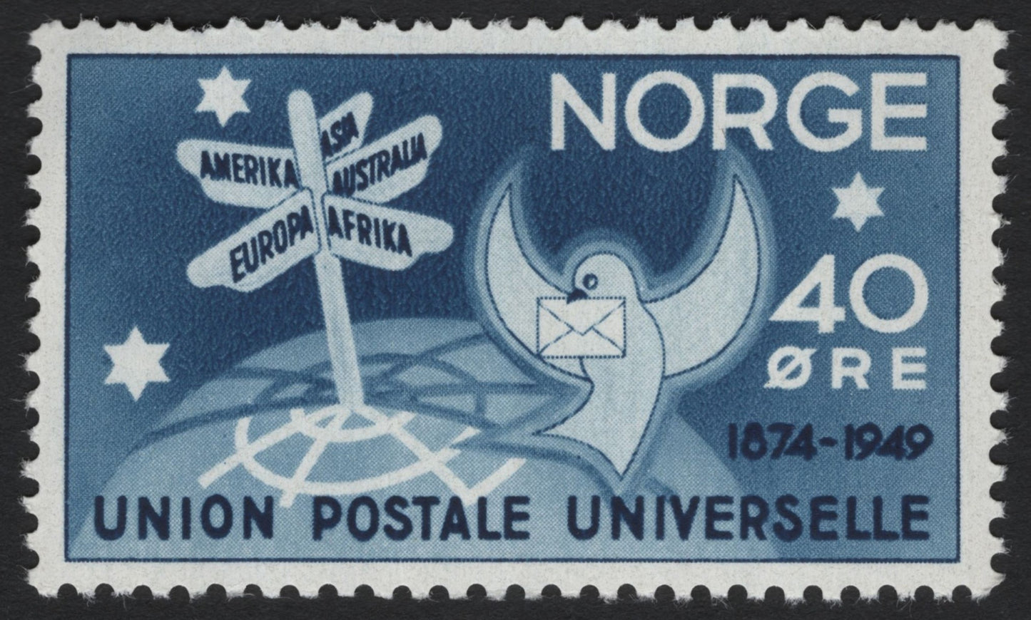 SCG6860 - Norway 1949 – 75th Anniversary of the Universal Postal Union